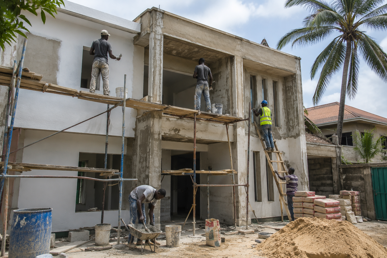 Travaux de rénovation de bâtiment